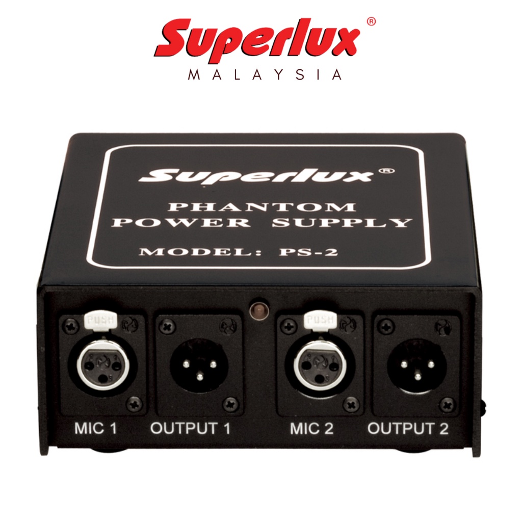 SUPERLUX PS2A PHANTOM POWER SUPPLY (UP TO 2 CONDENSER MICS 48-52V ...