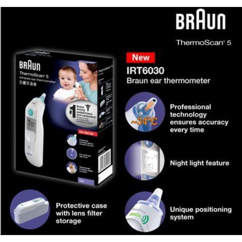 *ORIGINAL* BRAUN Thermometer Thermoscan 5 IRT 6030 FREE Len Filter