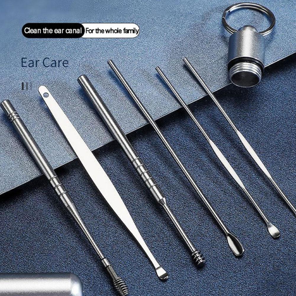Stainless Steel Ear Digging Spoon 6piece Set Of Spiral Rotary Ear