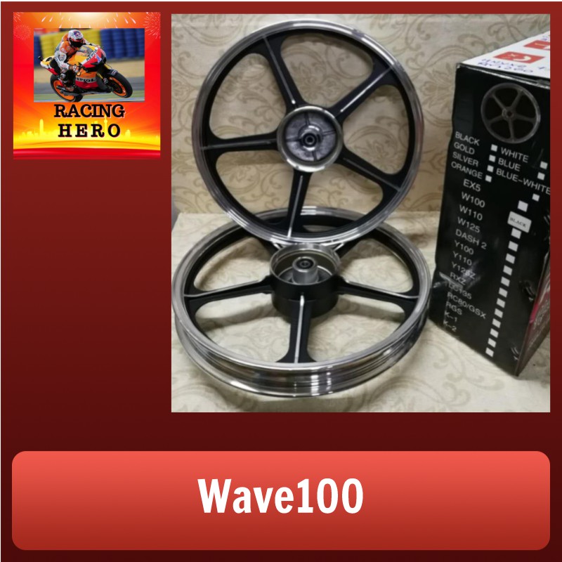 Wave100 sport rim 5L Black (Excel Racing) | Shopee Malaysia