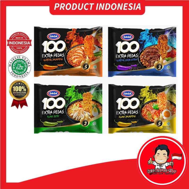 GAGA 100 MI EXTRA PEDAS 🇮🇩 Mie Kuah Goreng Jalapeno/Soto/lada Hitam ...