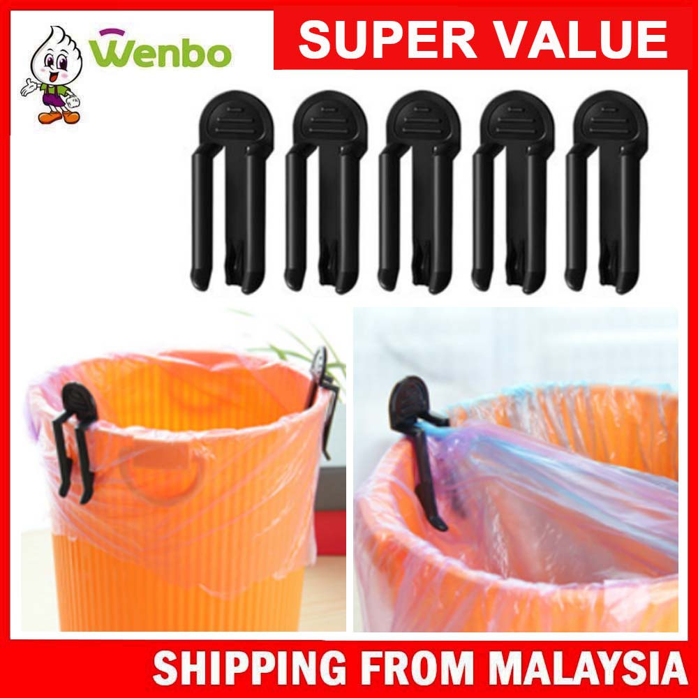 Wenbo Home Practical Garbage Can Waste Bin Trash Can Bag Lock Clip