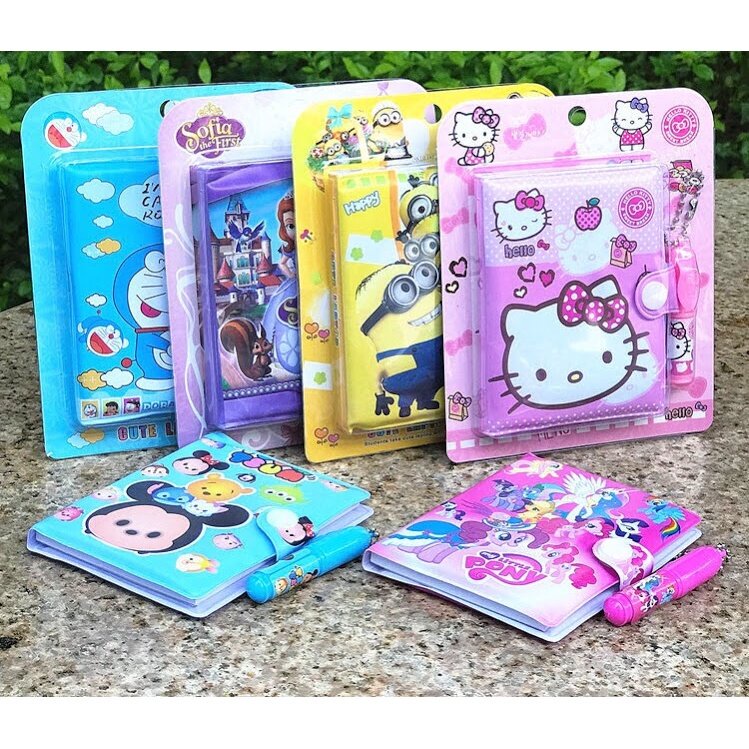 TOYSSAFARI Children Cartoon Mini Notepad Set With Pen Frozen Pony ...