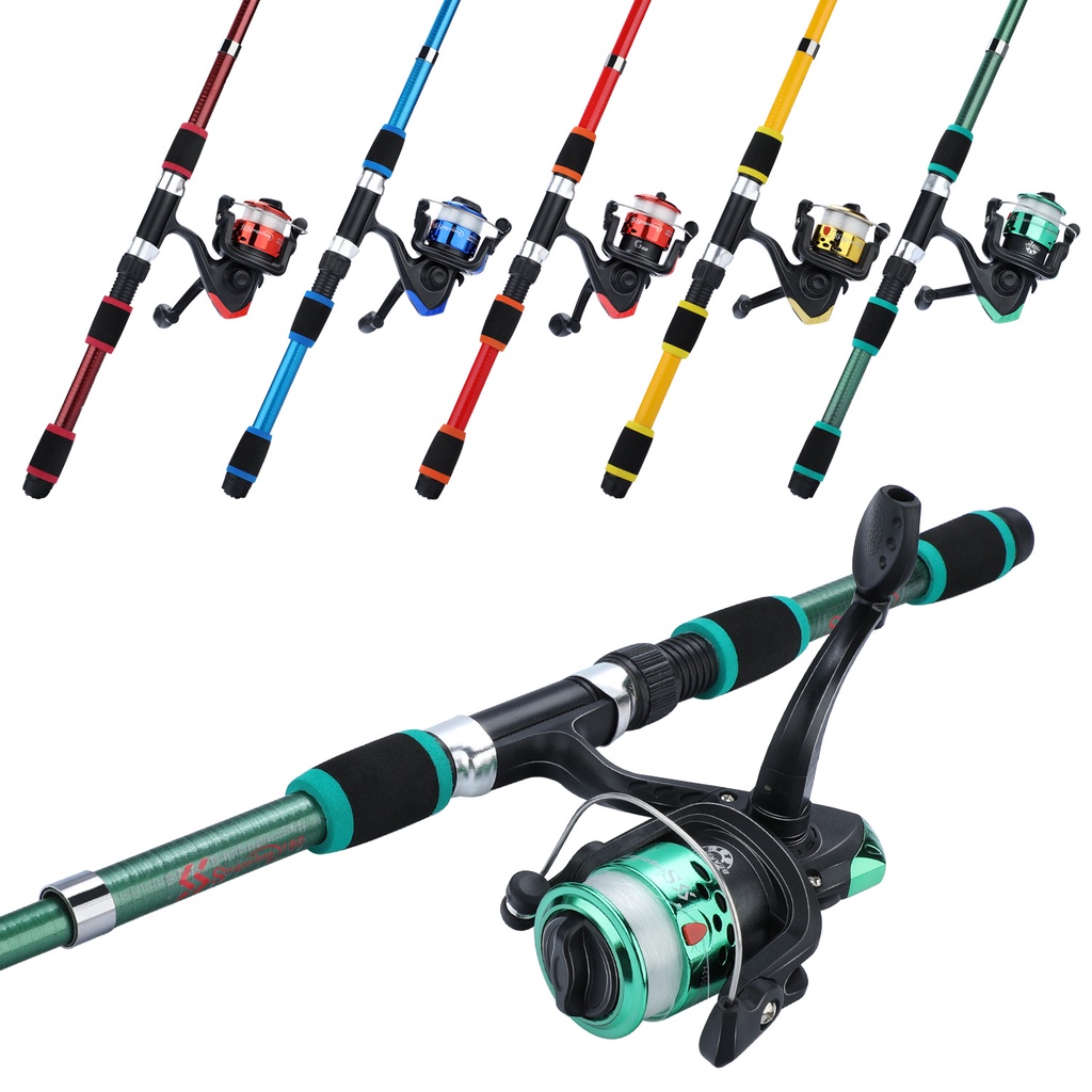 Sougayilang 1.6M Telescopic Portable Spinning Fishing Rod and Fishing Reel  Set Rod Reel Combo For Outdoors Fishing Tackle