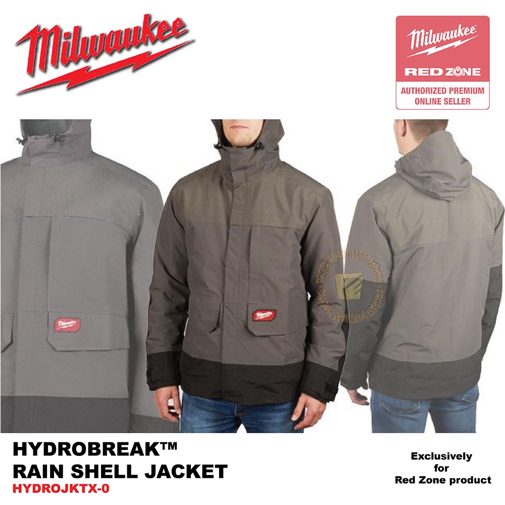 Milwaukee HYDROJKTX 0 Hydrobreak Rain Shell Jacket Shopee Malaysia