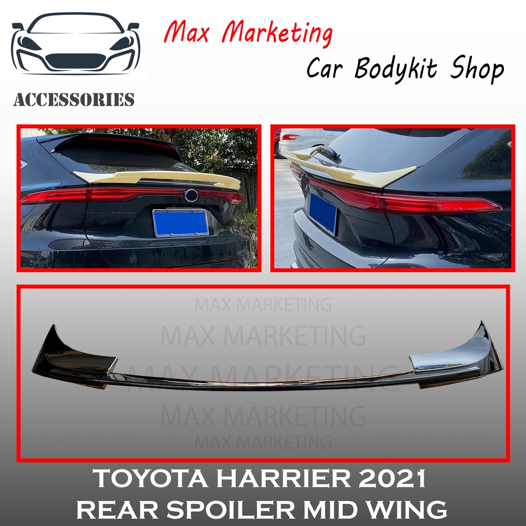TOYOTA HARRIER 2021 CAR MID WING REAR SPOILER DUCKTAIL WITH BLACK PAINT