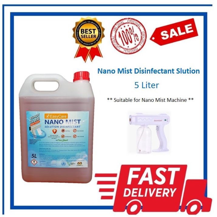 Easy Care NANO MIST Solution Disinfectant 5L WATER BASE CLEANER Anti ...