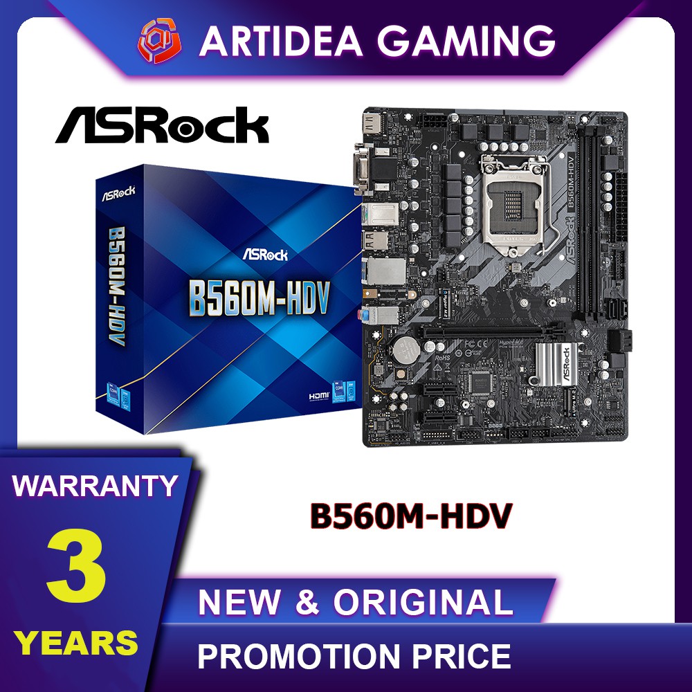 ASROCK B560M HDV INTEL 10TH GEN LGA 1200 GAMING MOTHERBOARD Shopee