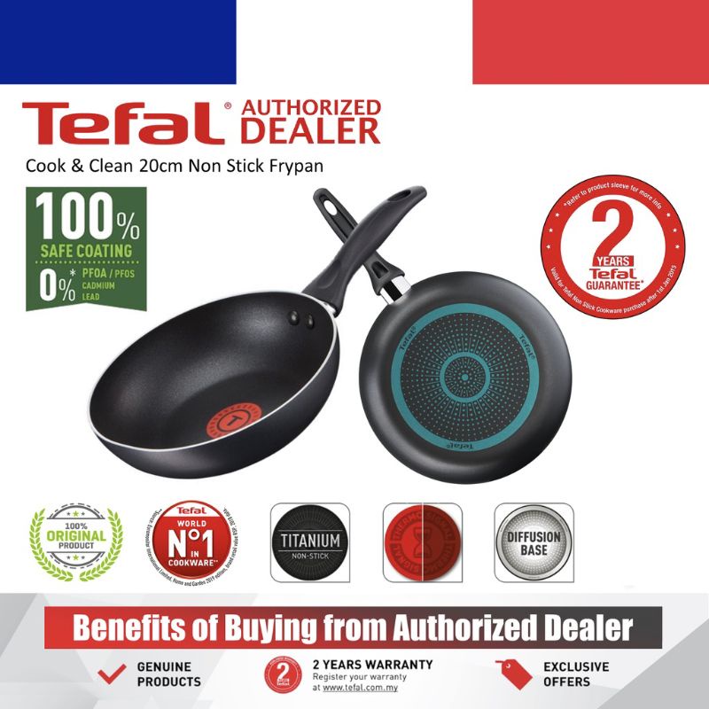 Tefal 20cm Ceramic Control Induction Frying Pan Stainless Steel Base Non  Stick