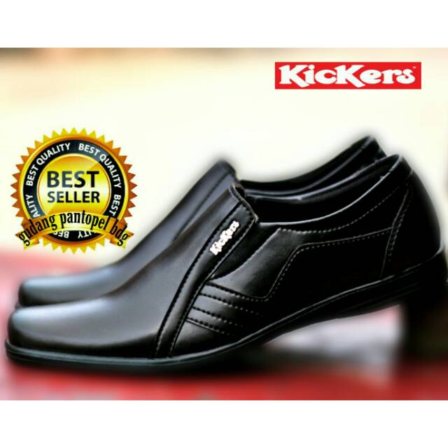 HITAM Kickers Loafers STEVEN Leather Black Color Choice Of Men's Office ...