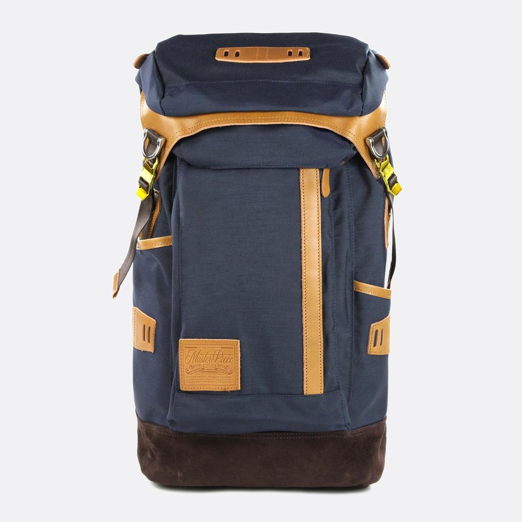 masterpiece leather back pack navy - バッグ