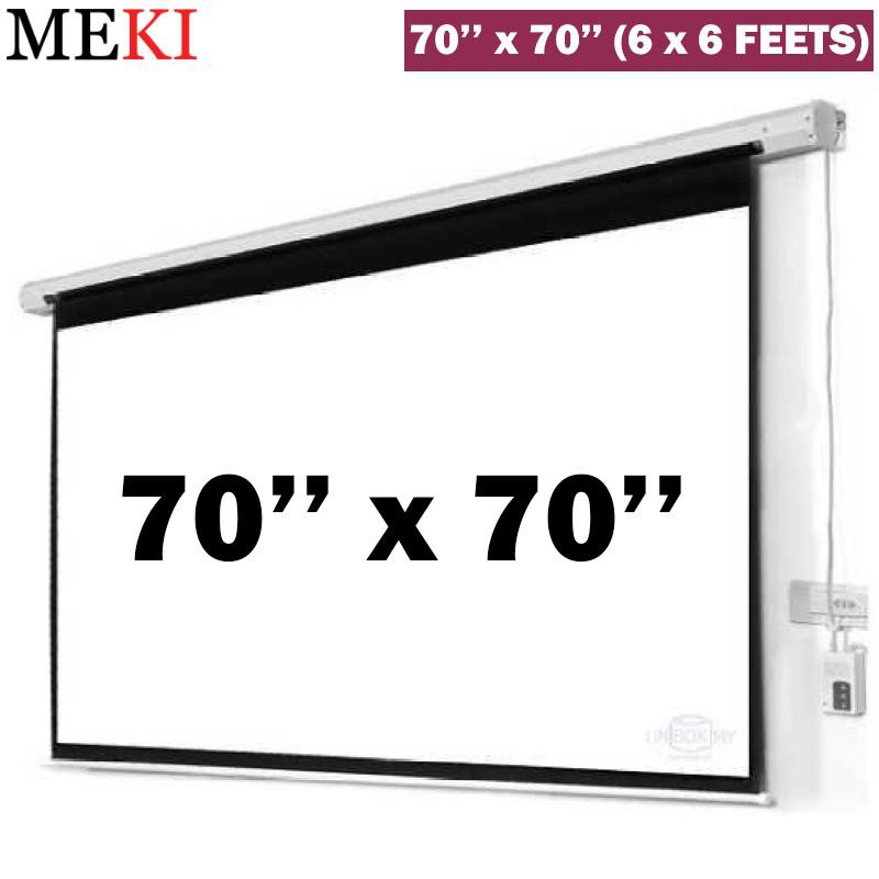 Meki Solid Series Motorized Projector Screen Size 70 X 70 6 X 6