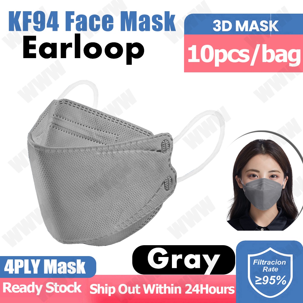 (Stock In Johor) KF94 mask 50PCS 4-layer non-woven protective filter 3D ...