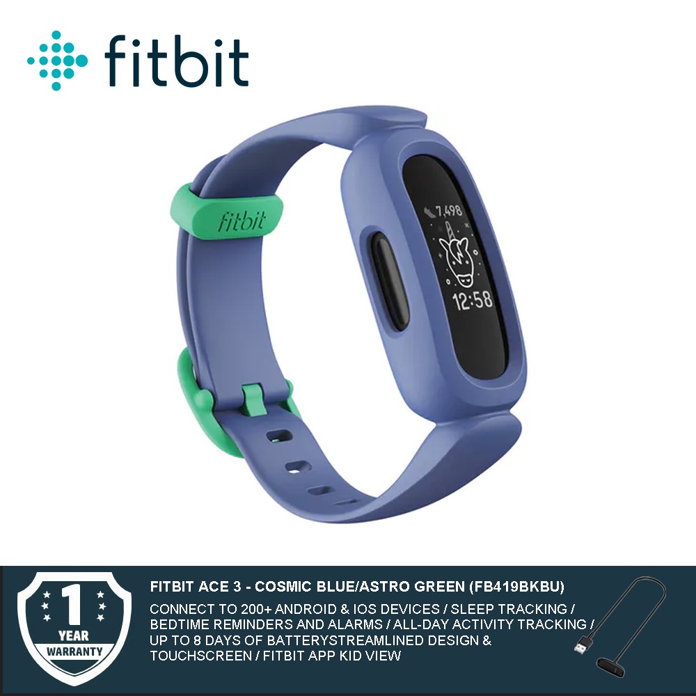 Fitbit Ace 3 For Kids 6 Black Racer Red Cosmic Blue Astro Green FB419BK Shopee Malaysia