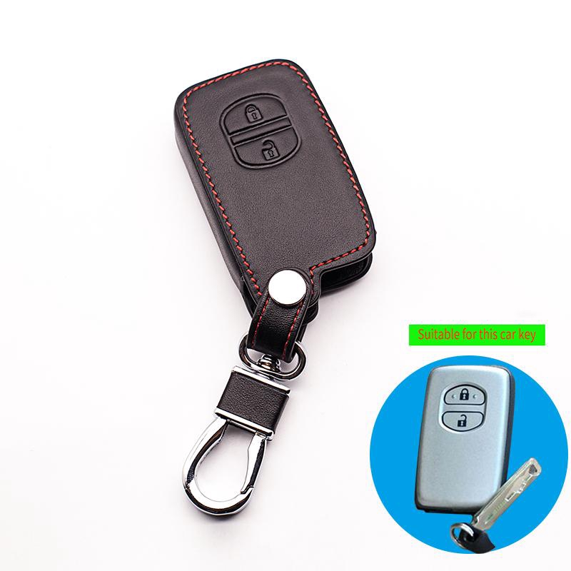 Fob Key Leather Car Key Holder Case Cover For Toyota Camry Highlander