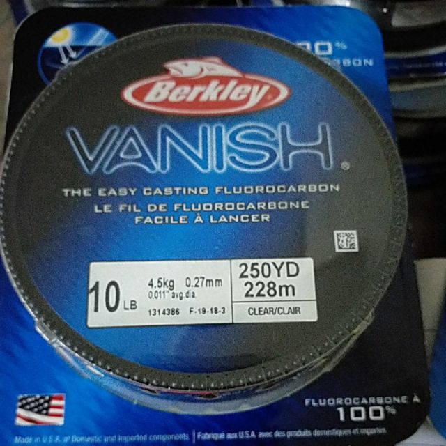 Berkley Vanish 100% Fluorocarbon 250yd