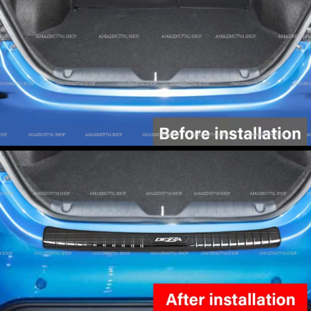 AMAZING PERODUA BEZZA 2019-2024 STAINLESS STEEL CAR REAR BUMPER PAD ...