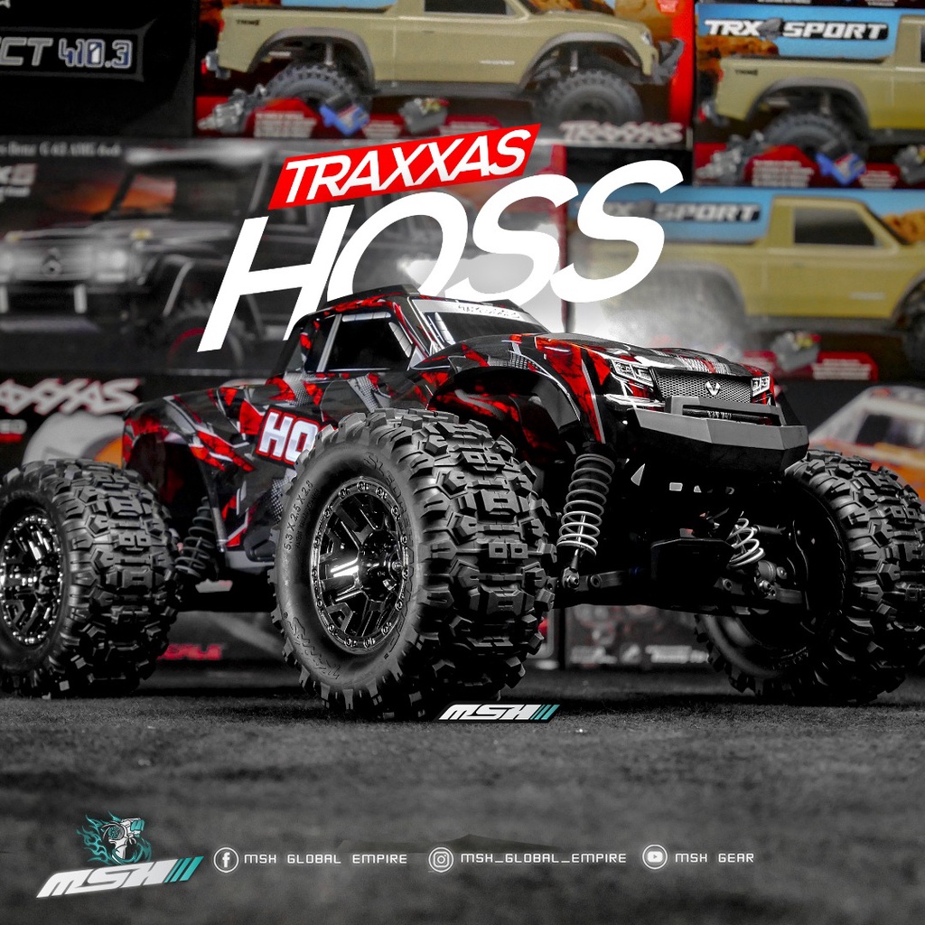 Traxxas Hoss 4X4 VXL 3S 4WD Brushless RTR Monster Truck w Traxxas Hoss 4X4 VXL 3S 4WD Brushless RTR Monster Truck w