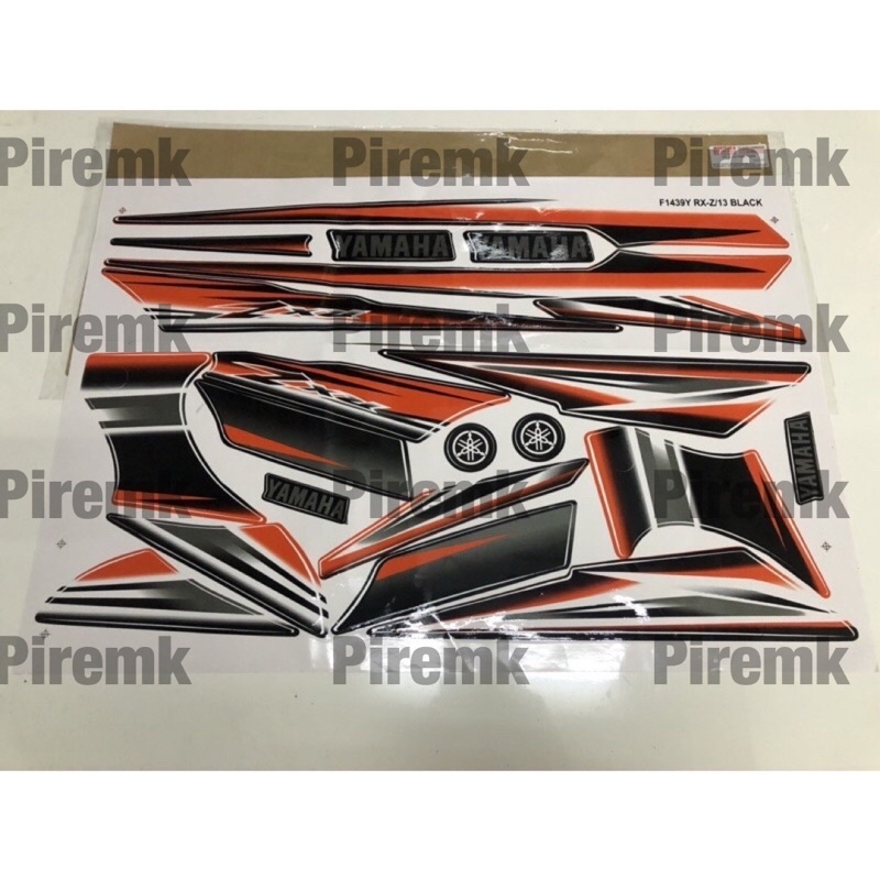 Rxz sticker Stripe moritaka rxz model catalyzer last model hitam oren ...