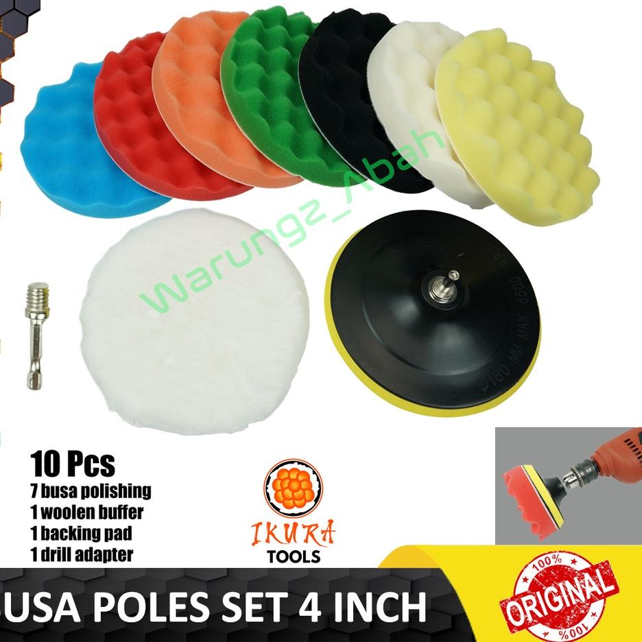 Hot FOAM SPONGE Applicator Buffing Bubble PAD Adapter For Motorcycle 4 ...