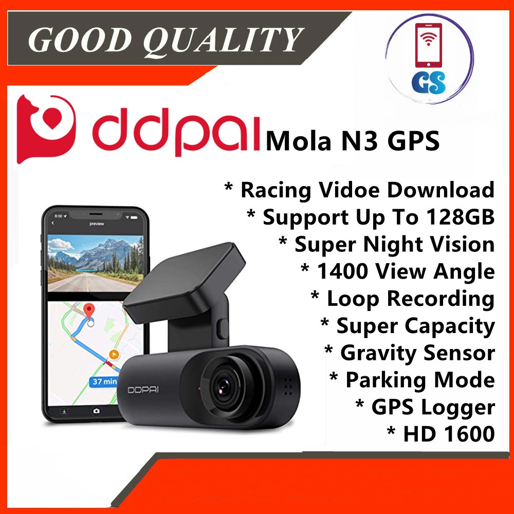 DDPAI Mola N3 1600P 2K HD Car DVR Camera GPS Wifi Smart Connect Car Dash Cam  Recorder