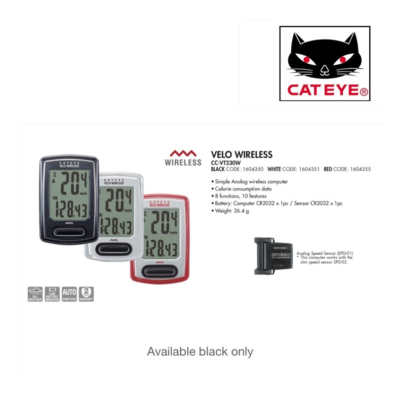 Cateye velo best sale wireless battery