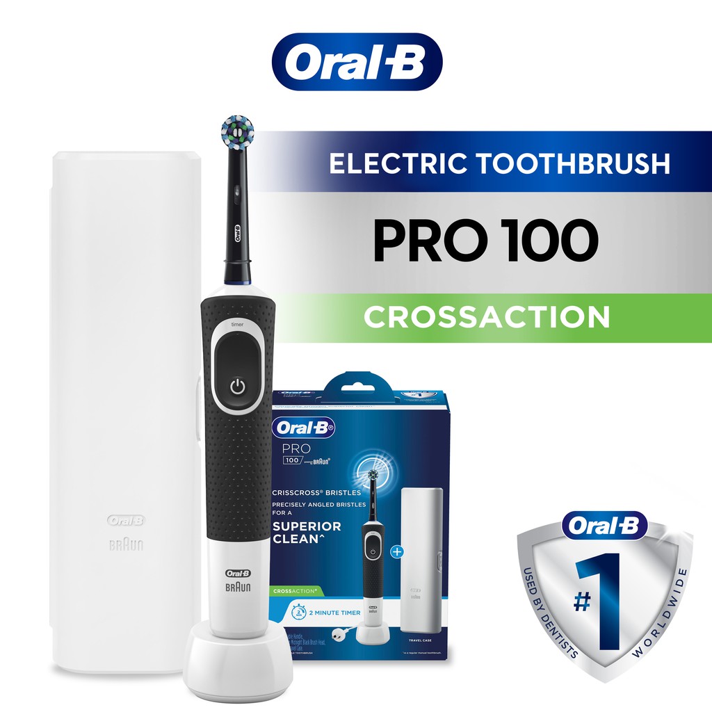 Oral-B PRO 100 Crossaction Electric Toothbrush | Shopee Malaysia