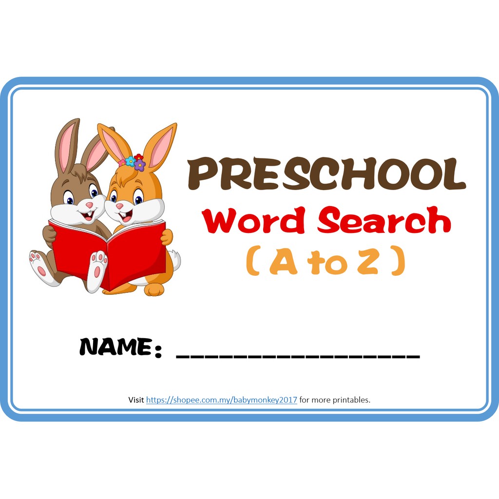 Printable Preschool Word Search / Kindergarten Word Search / Dot Art ...