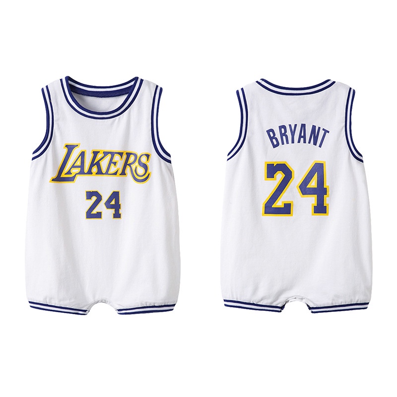 Basketball Them Romper Baby Boy Lakers No.6 Jersey Baby Romper for Boys