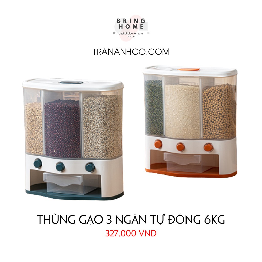 6kg automatic 3-compartment rice bin | Shopee Malaysia