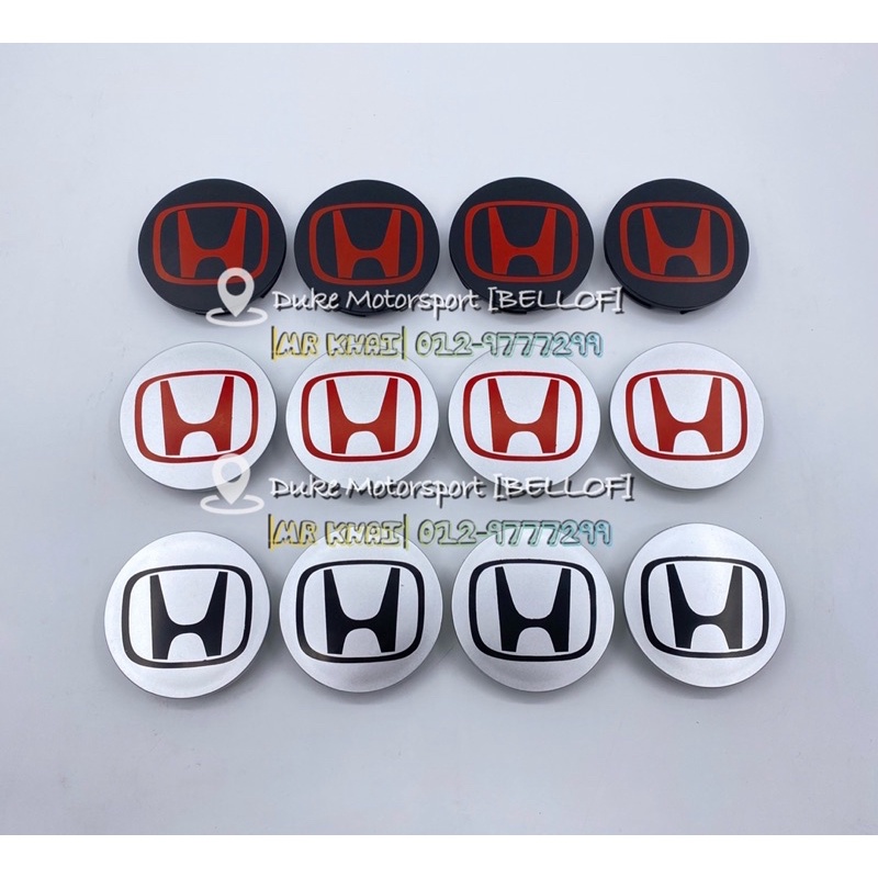 Honda Sport Rim Cap Wheel Hub Cap Cover Black Red Jazz City Civic CRV ...