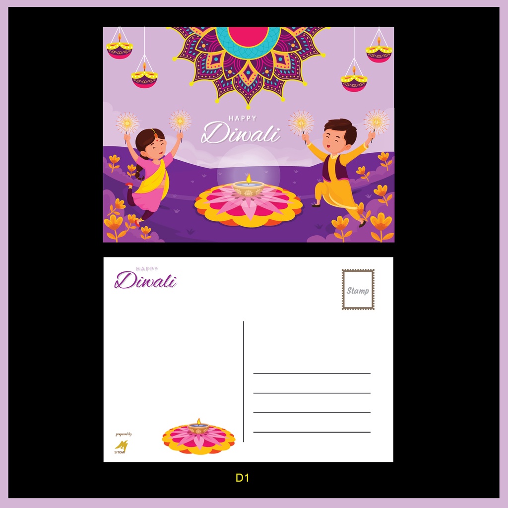 Postcard Happy Diwali / Deepavali Greetings Card / Diwali Greetings ...