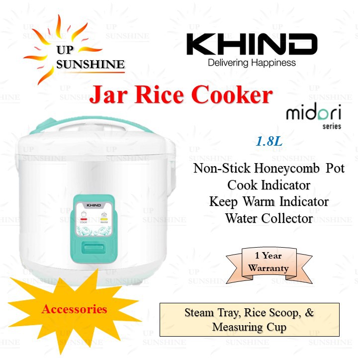 (NEW) Khind 1.8L Jar Rice Cooker RCJ-188 | Shopee Malaysia