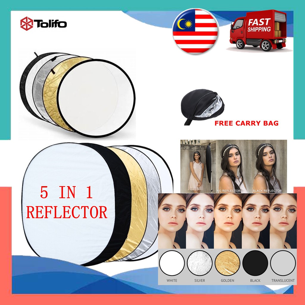 5 in 1 Collapsible Light Reflector Photography Lighting With Non-slip ...