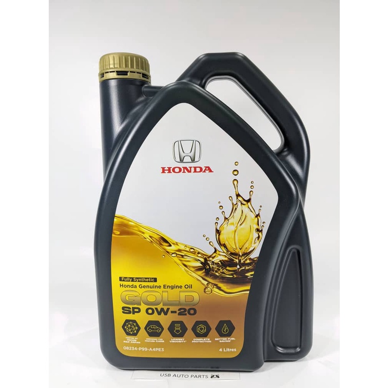 HONDA Original Fully Synthetic Engine Oil 0W-20 0W20 GOLD SP 0W20 ...