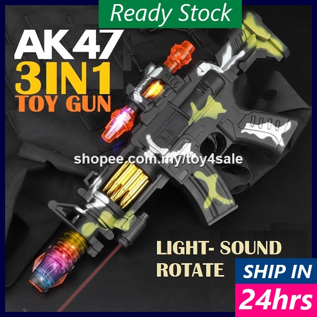 Toy Gun Pistol Mainan Bunyi Lampu Toy Machine Gun Light Sound Effects
