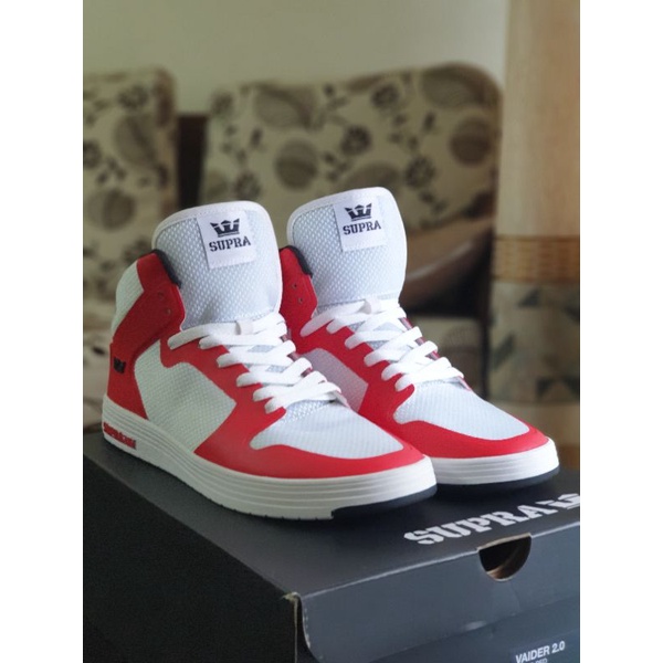 SUPRA Vaider 2.0 Red White Size US10 RARE Last Pair Shopee Malaysia