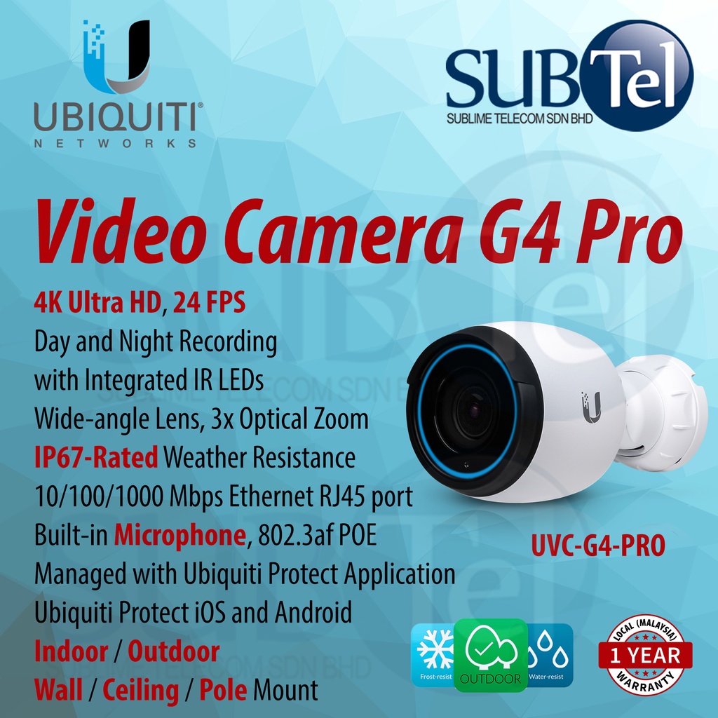 Ubiquiti UVC-G4-PRO Video Camera UVC G4 PRO 4K Ultra HD IP CCTV