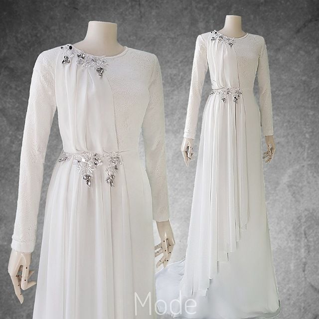 Design baju nikah lace dan satin best sale