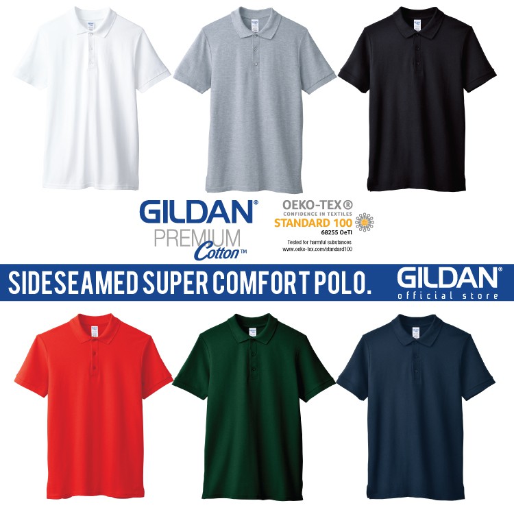 GILDAN Premium Cotton Polo Unisex Super Comfortable Sideseamed Adult Double Pique Sport Classic Polo Shirt 6800