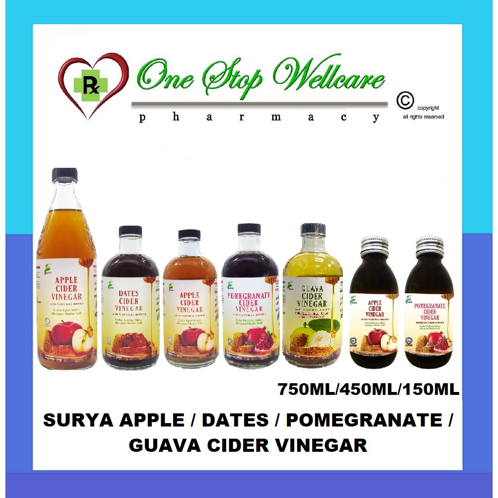 SURYA CIDER VINEGAR (APPLE WITH HONEY / POMEGRANATE/ DATES) 150ML