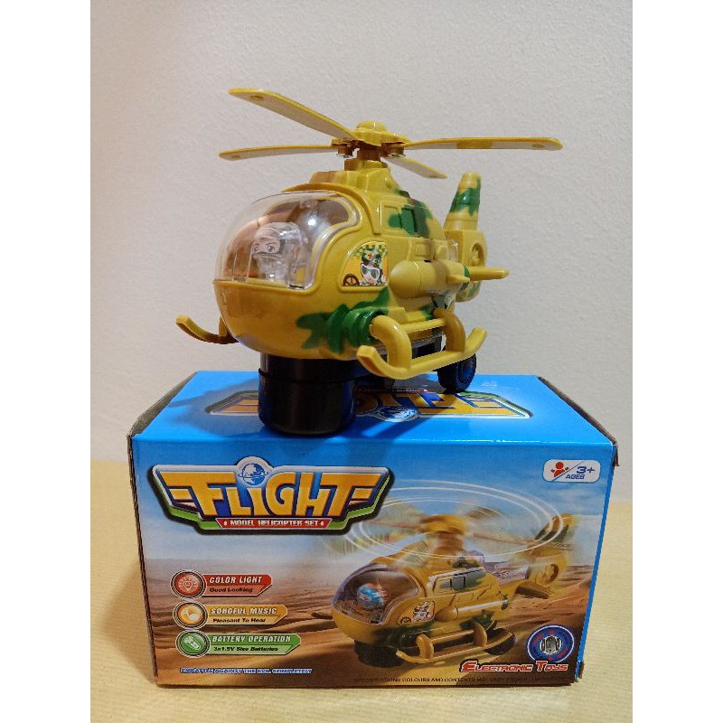 Children's toy electric helicopter universal light music plane (READY