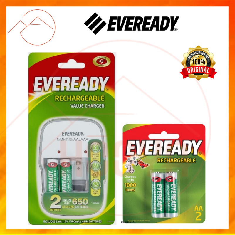 EVEREADY Rechargeable Value Charger With 2xAA Rechargeable Batteries ...