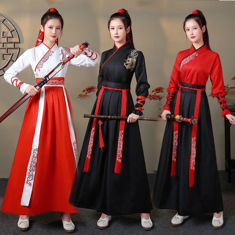 武侠风汉服女中国风交领齐腰襦裙男学生班服情侣古装日常春Martial arts