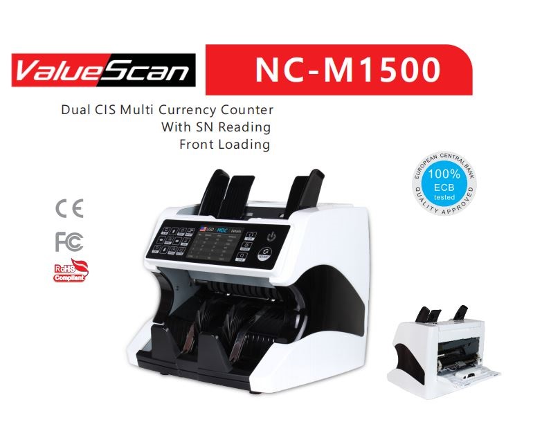 Valuescan NC-M1500 Mix Notes Multi Currency Heavy Duty Bank Notes Bill ...