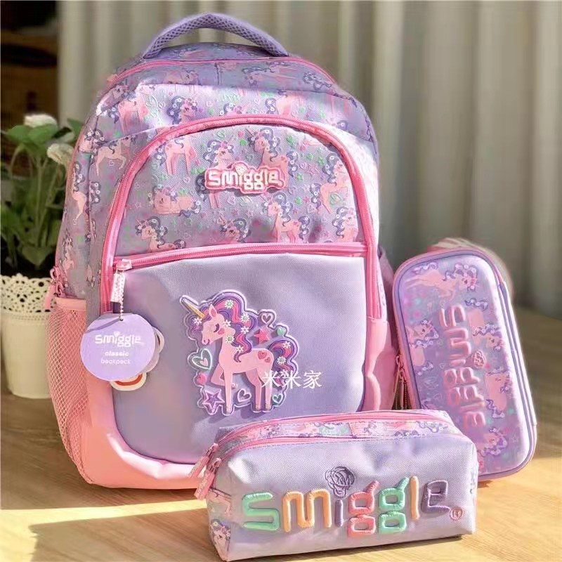 Smiggle School Backpack for Primary Children (Year 1 to 6) Student backpack pink unicorn