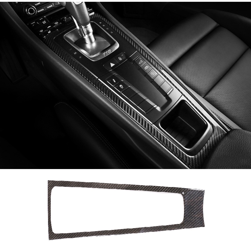 Dry Carbon Fiber Interior Gear Shift Box Cover Trim For Porsche 718 ...