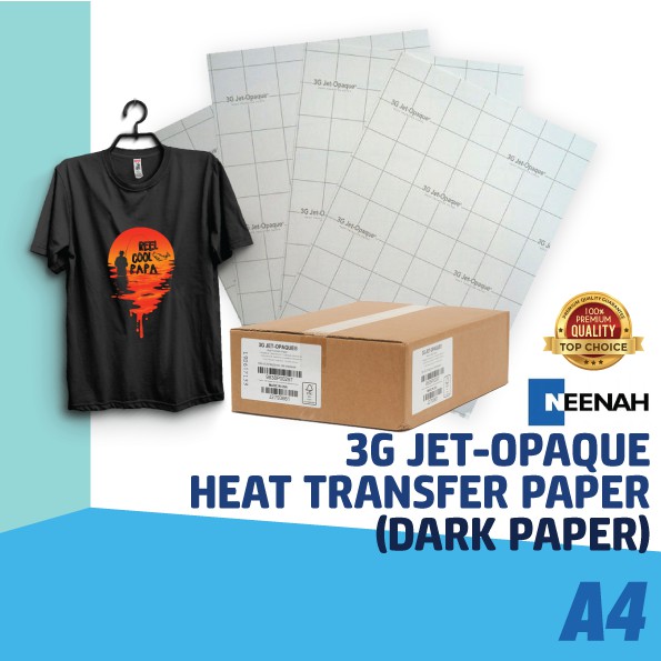 Neenah 3G JetOpaque Dark Heat Transfer Paper / IronOn Stickers for