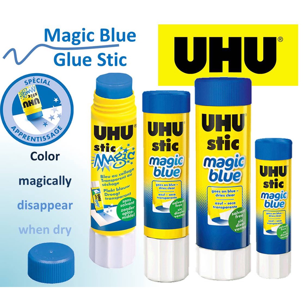 UHU Stic Magic Blue Glue Stick Glue Stic Gluestic 8.2g 21g 40g