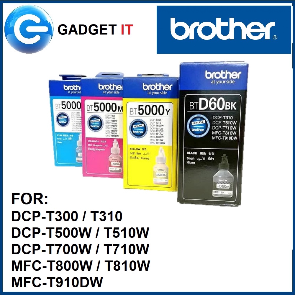 BROTHER CISS BT5000 CYAN,MAGENTA,YELLOW,BLACK INK FOR T SERIES (BT5000C ...